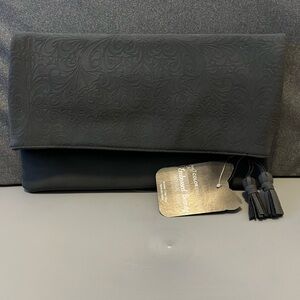 Elegant Black Clutch with Tassel Detail